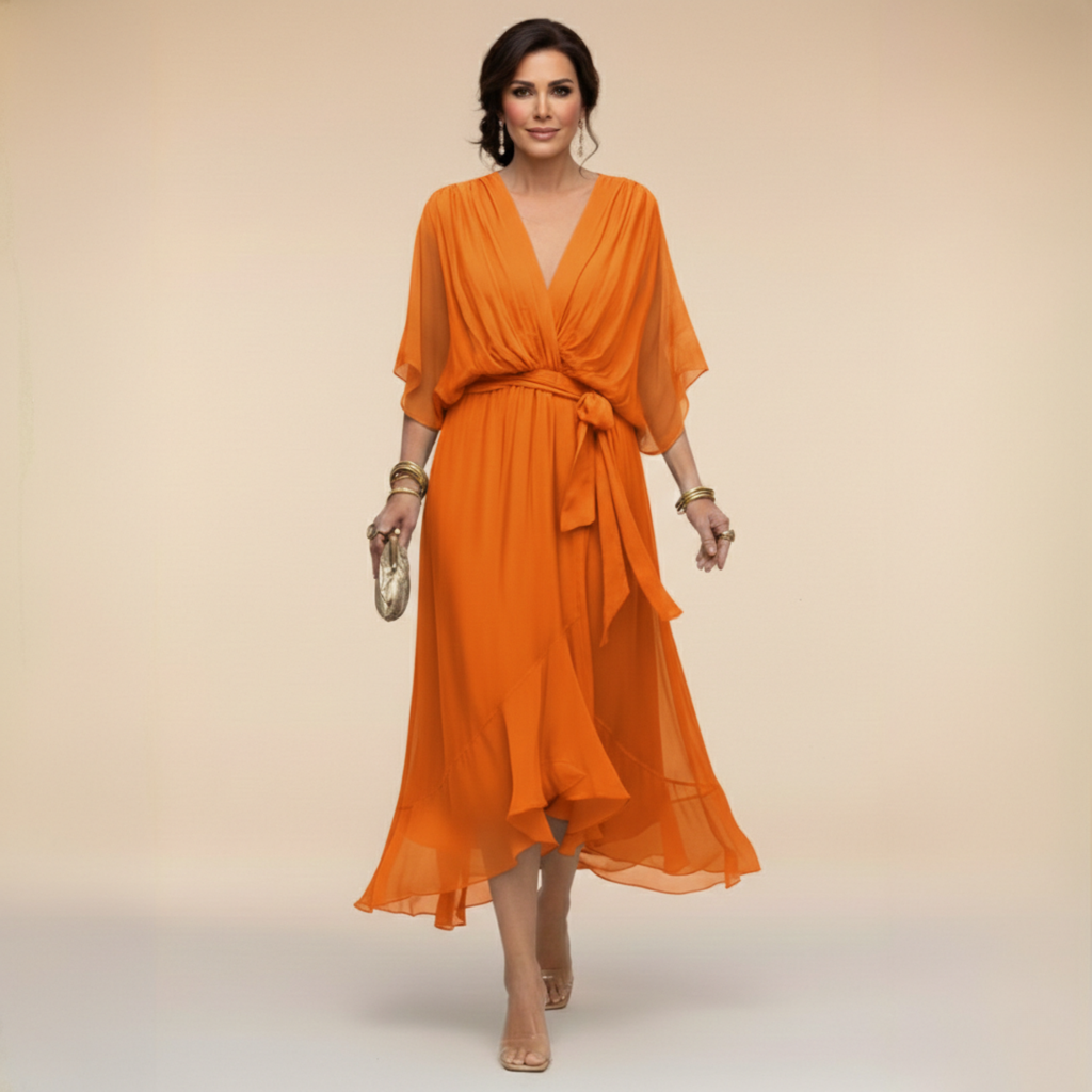 MARTA™ | ROBE EN MOUSSELINE AVEC ENCOLURE EN V