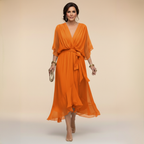 MARTA™ | ROBE EN MOUSSELINE AVEC ENCOLURE EN V