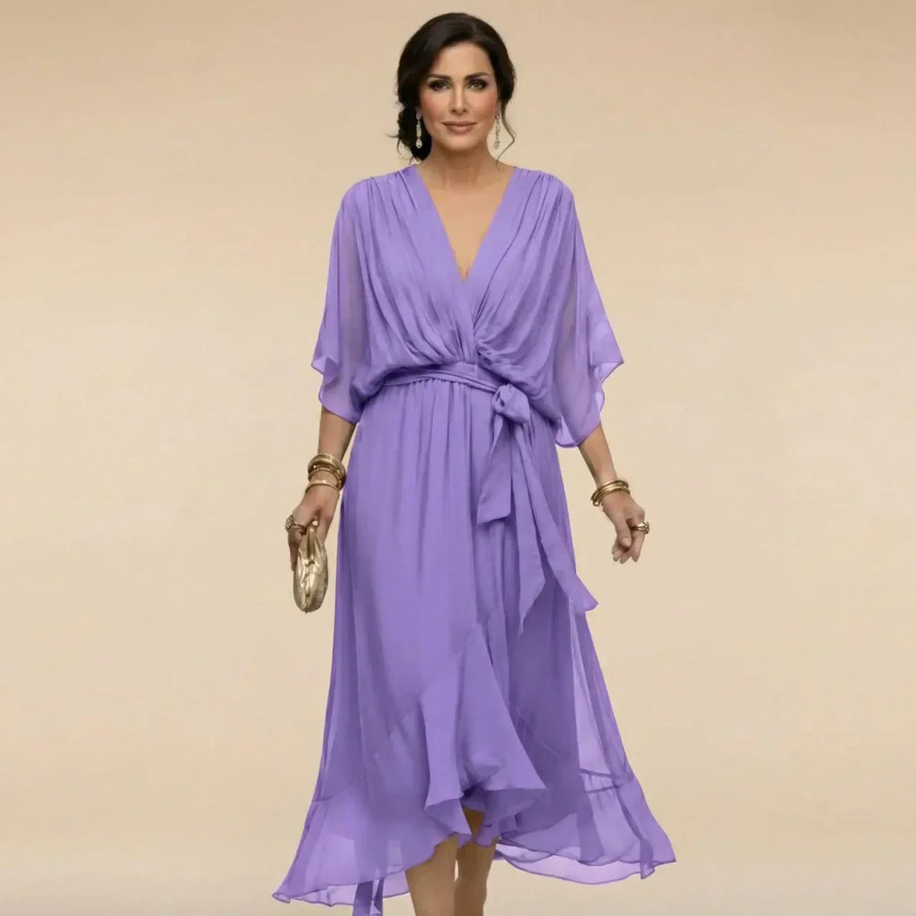 MARTA™ | ROBE EN MOUSSELINE AVEC ENCOLURE EN V
