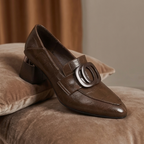 Adèle –  Mocassins à talons en cuir