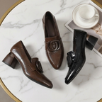 Adèle –  Mocassins à talons en cuir