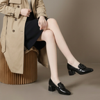 Adèle –  Mocassins à talons en cuir