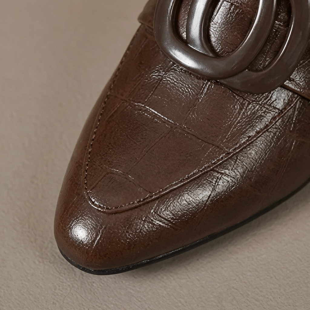 Adèle –  Mocassins à talons en cuir
