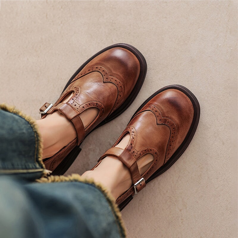 Suzanne | Chaussures Cuir Rétro Chic