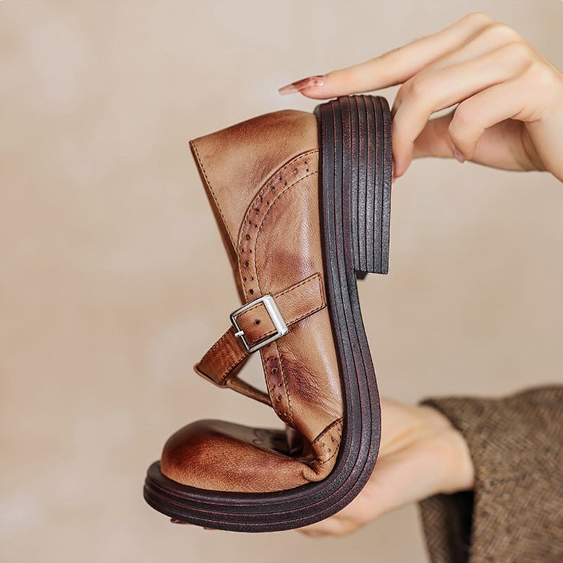 Suzanne | Chaussures Cuir Rétro Chic