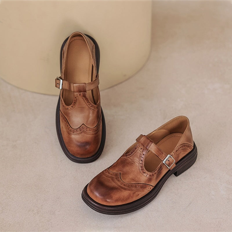 Suzanne | Chaussures Cuir Rétro Chic