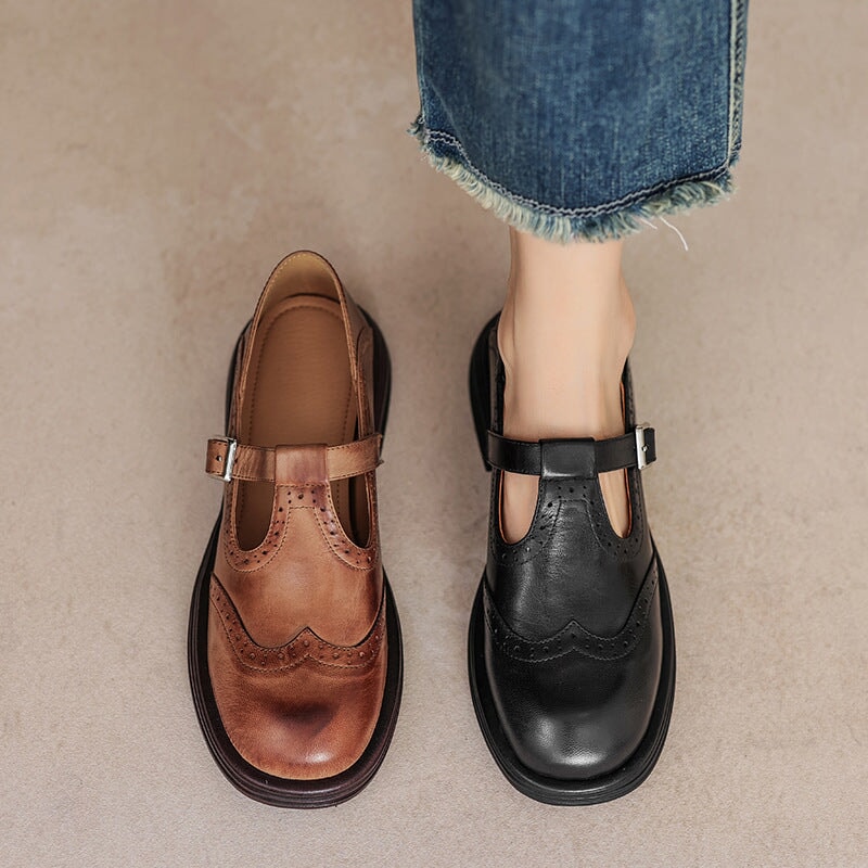 Suzanne | Chaussures Cuir Rétro Chic
